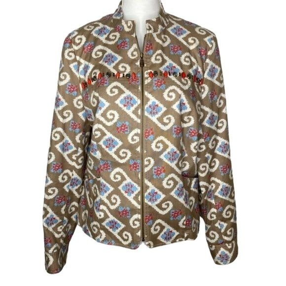 Peck & Peck  weekend ladies Southwestern light weight jacket, embellished 12 - Picture 1 of 11